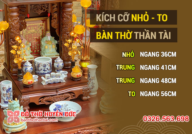 4 Kích thước bàn thờ Thần Tài thông dụng nhất