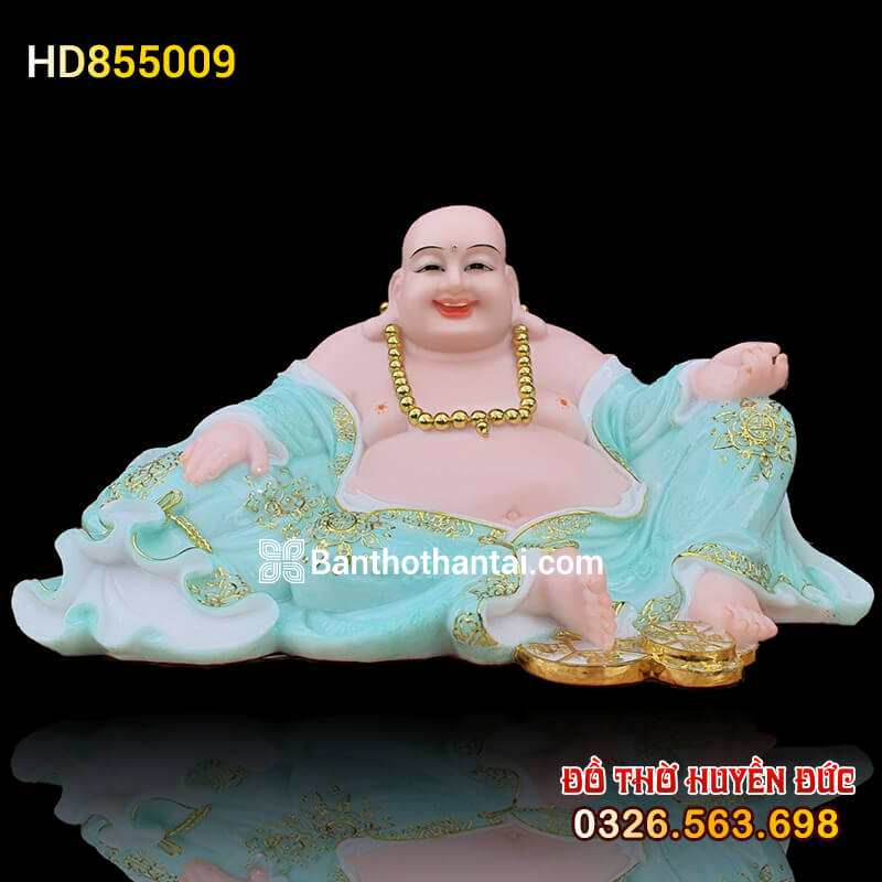 Tượng Phật Di Lặc Bột đá Xanh Ngang 32cm HD855009