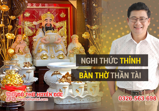 Bàn Thờ Thần Tài Màu Trắng Đẹp Mẫu BTT-3033 - Ban thờ Mộc Việt