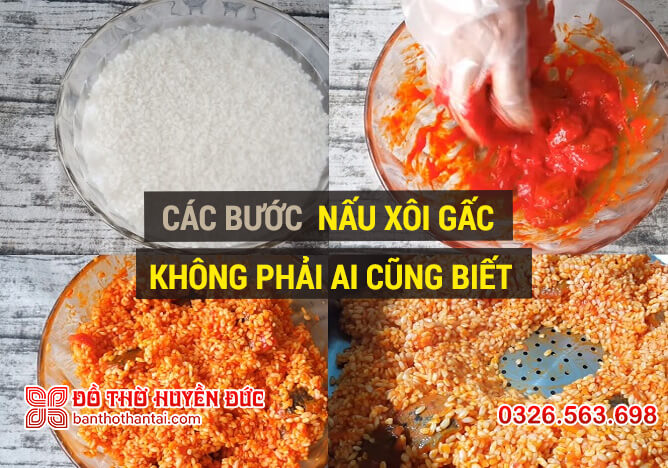 Các bước nấu xôi gấc không phải ai cũng biết