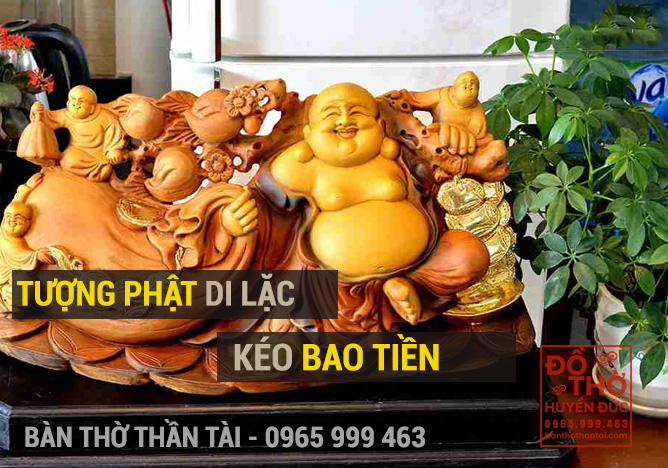 Tượng Phật Di Lặc kéo bao tiền