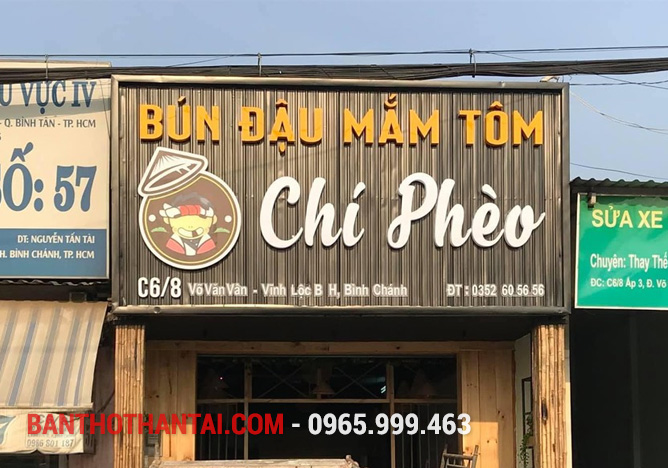 Biển quảng cáo bún đậu mắn tôm Chí Phèo 20